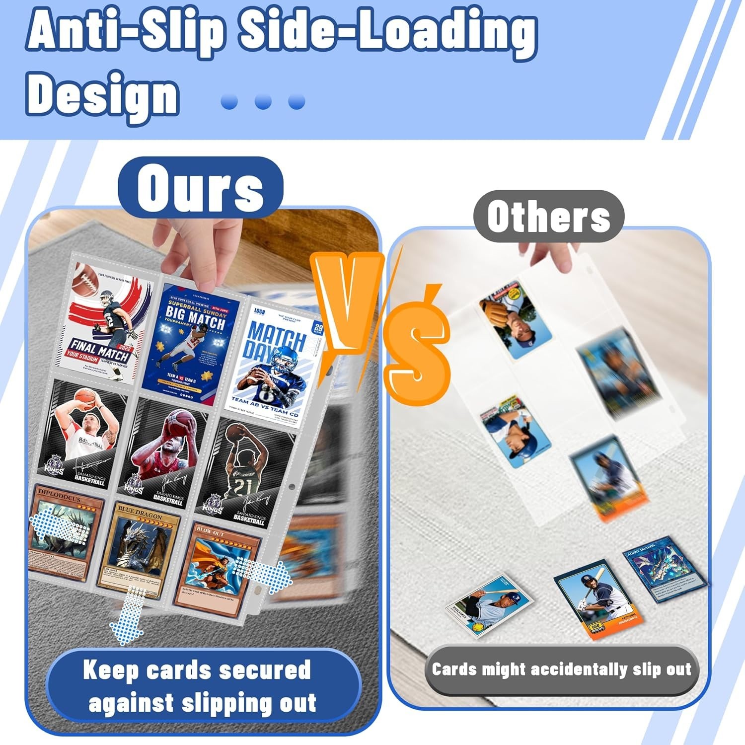 1800 Pocket Trading Card Album Binder Protector Page Sleeves 100 Sheets Baseball