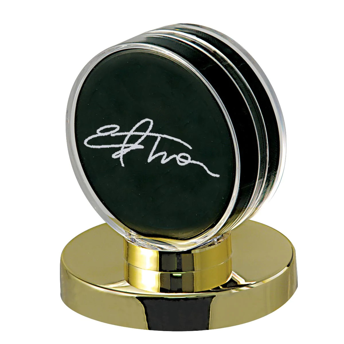 Ultra PRO Hockey Puck Holder Gold Base Acrylic Case Stand Display Regulation