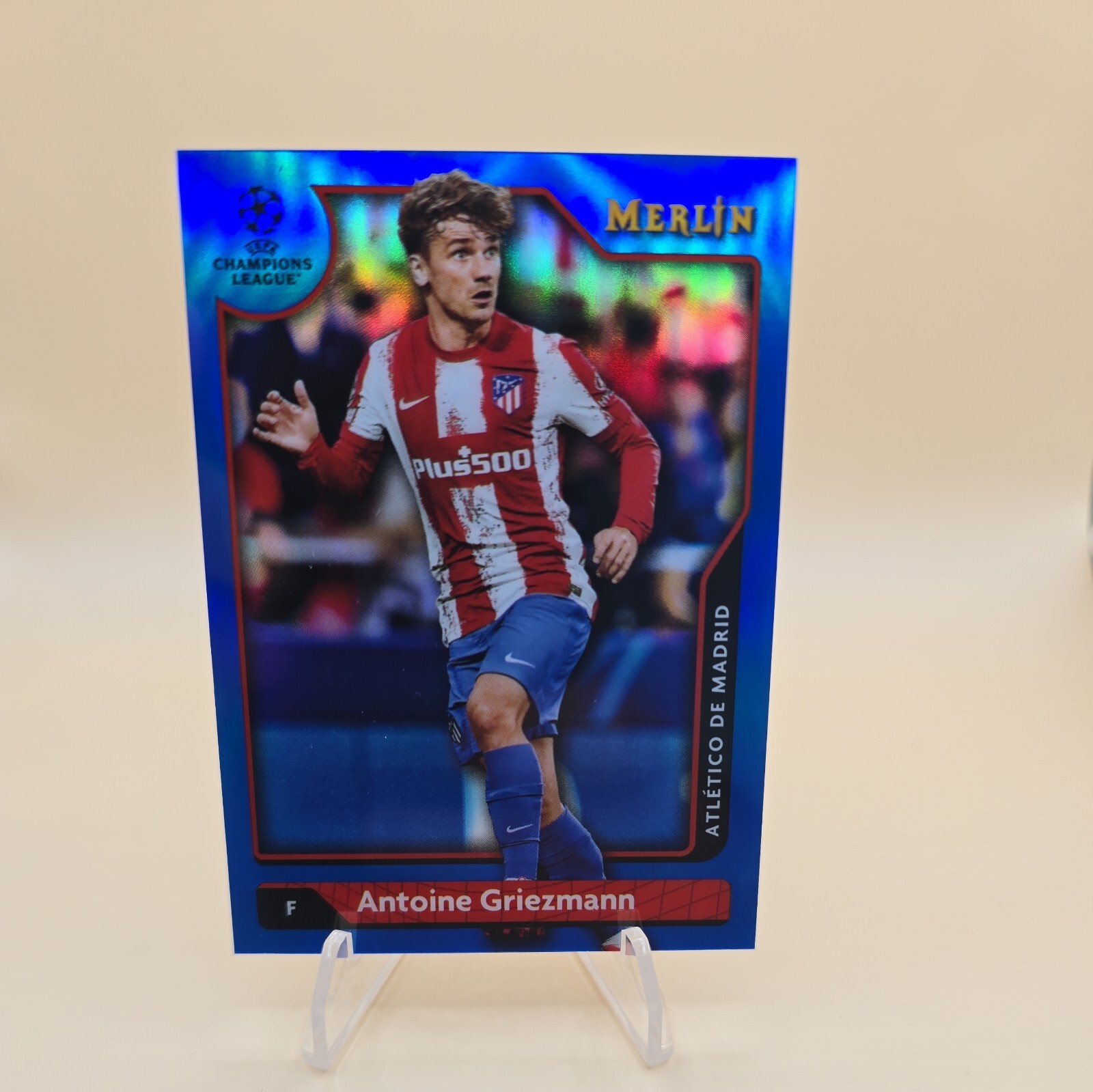 2021-22 Merlin ANTOINE GRIEZMANN #74 BLUE SHIMMER REFRACTOR SP #/75 Madrid