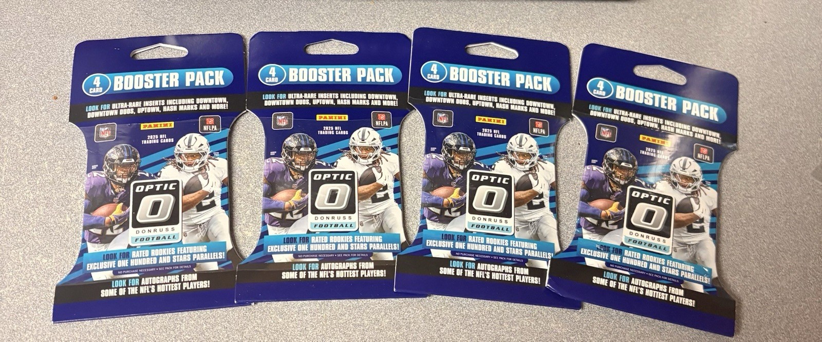2025 Panini Optic Football 4-Card Booster Pack – Lot Of 4 Packs
