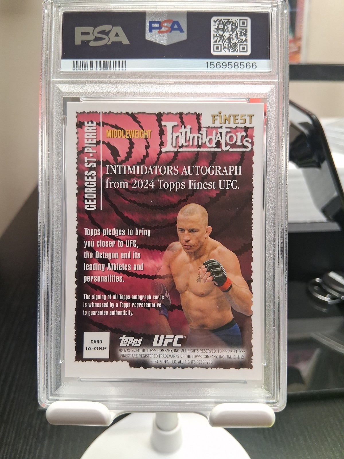 2024 Topps Finest Ufc George St Pierre Intimidators Auto Aqua Glitter Mint 9