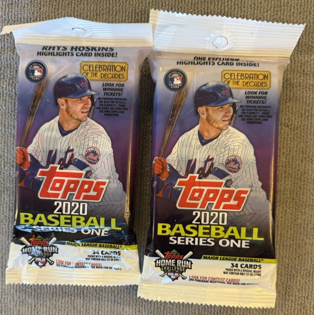 2020 Topps Series One Baseball Two Sealed Jumbo Fat Packs LOT 68 Cards Total
