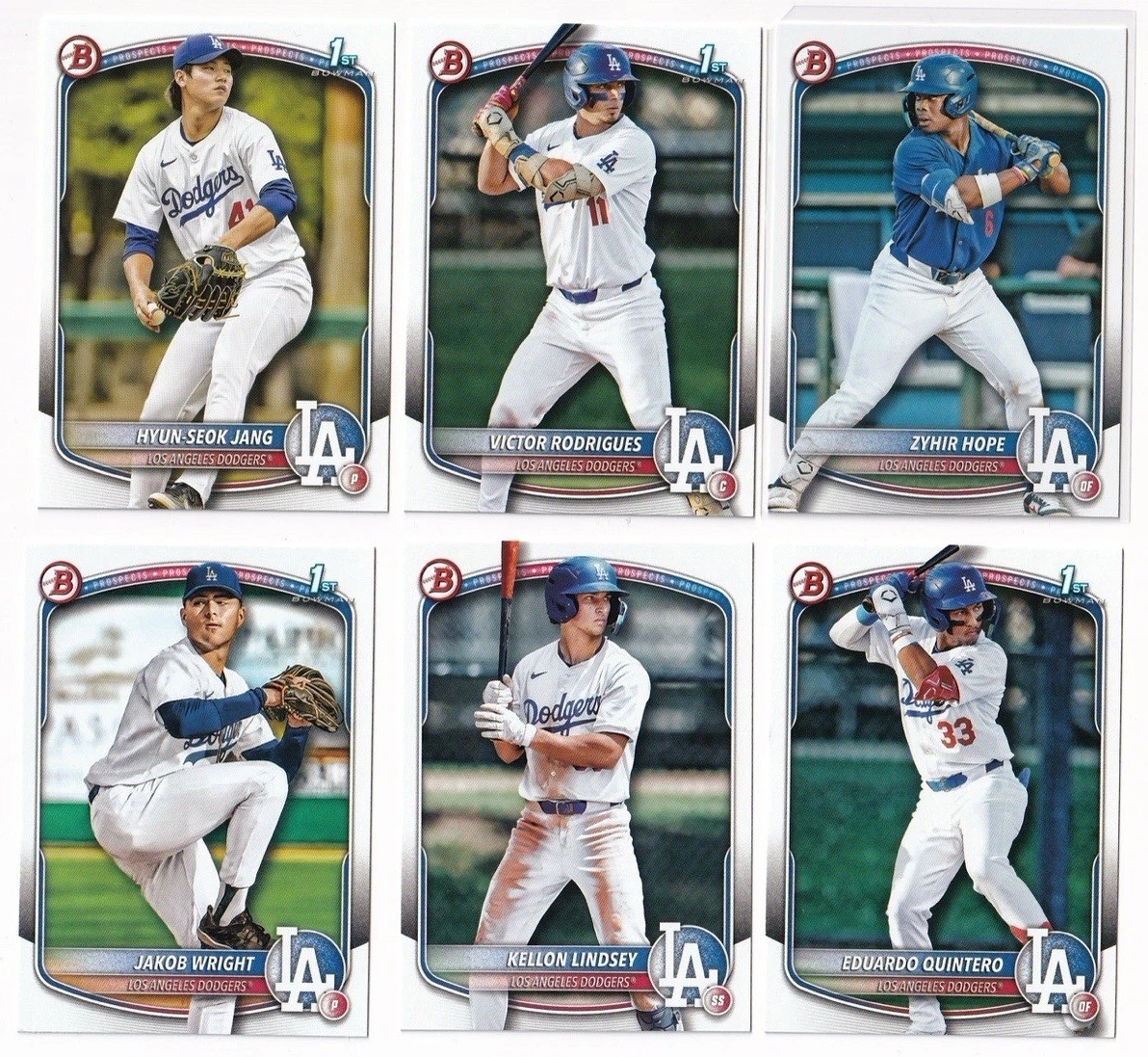 2025 Bowman Paper COMPLETE🔥 LA Dodgers Team Set BASE 1st RC $0.17/card