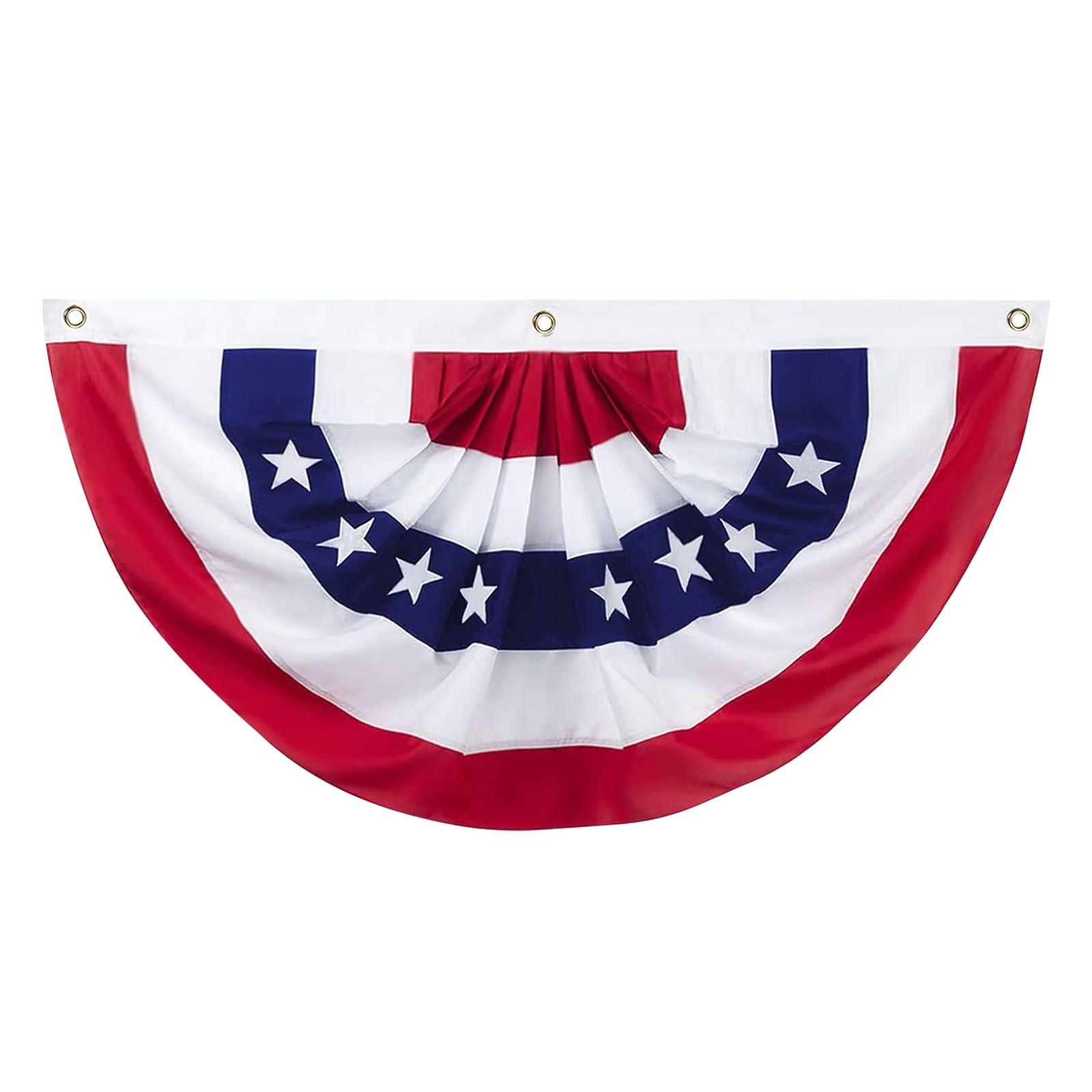 Outdoor USA Bunting Flags 1PCS 2×4 FT American Pleated Fan Flags, Red 1pcs