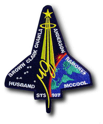 Houston Astros Sts-107 Columbia Space Shuttle NASA Memorial Patch (2003) Jersey