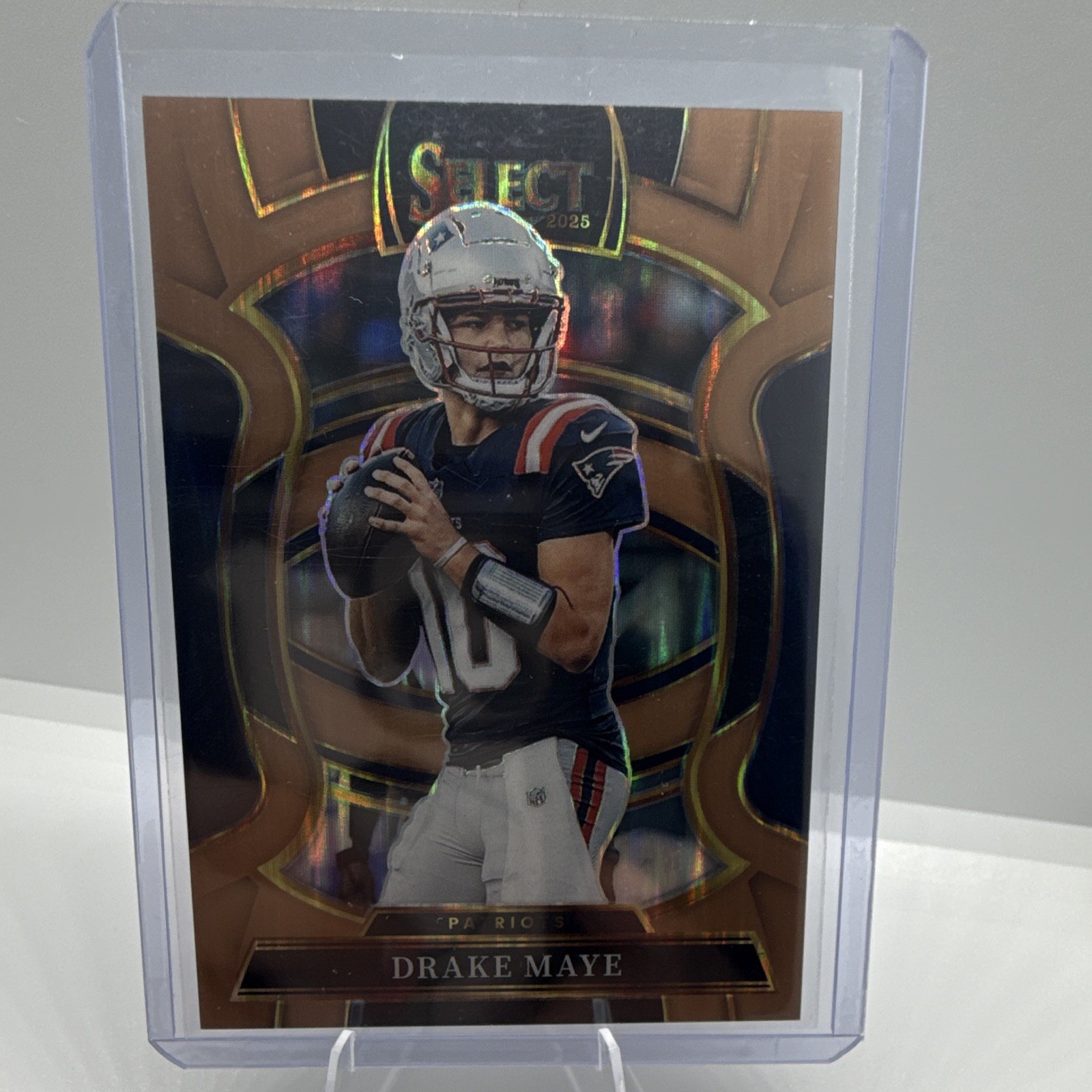 2025 Panini Select Drake Maye Copper Shock Prizm Concourse Patriots #80 /899
