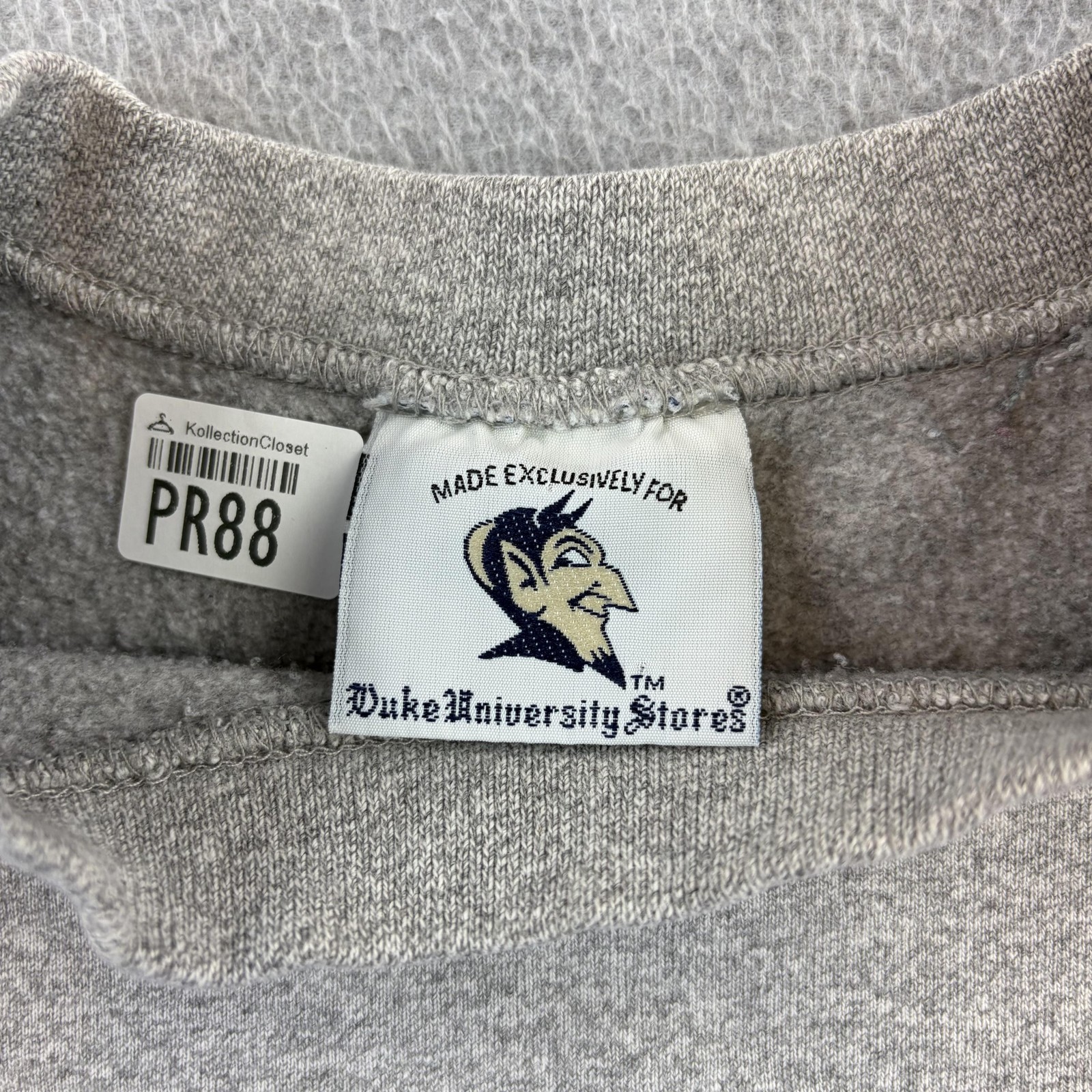 Vintage Duke Sweatshirt Mens Small Gray NCAA Crewneck Pullover Blue Devils
