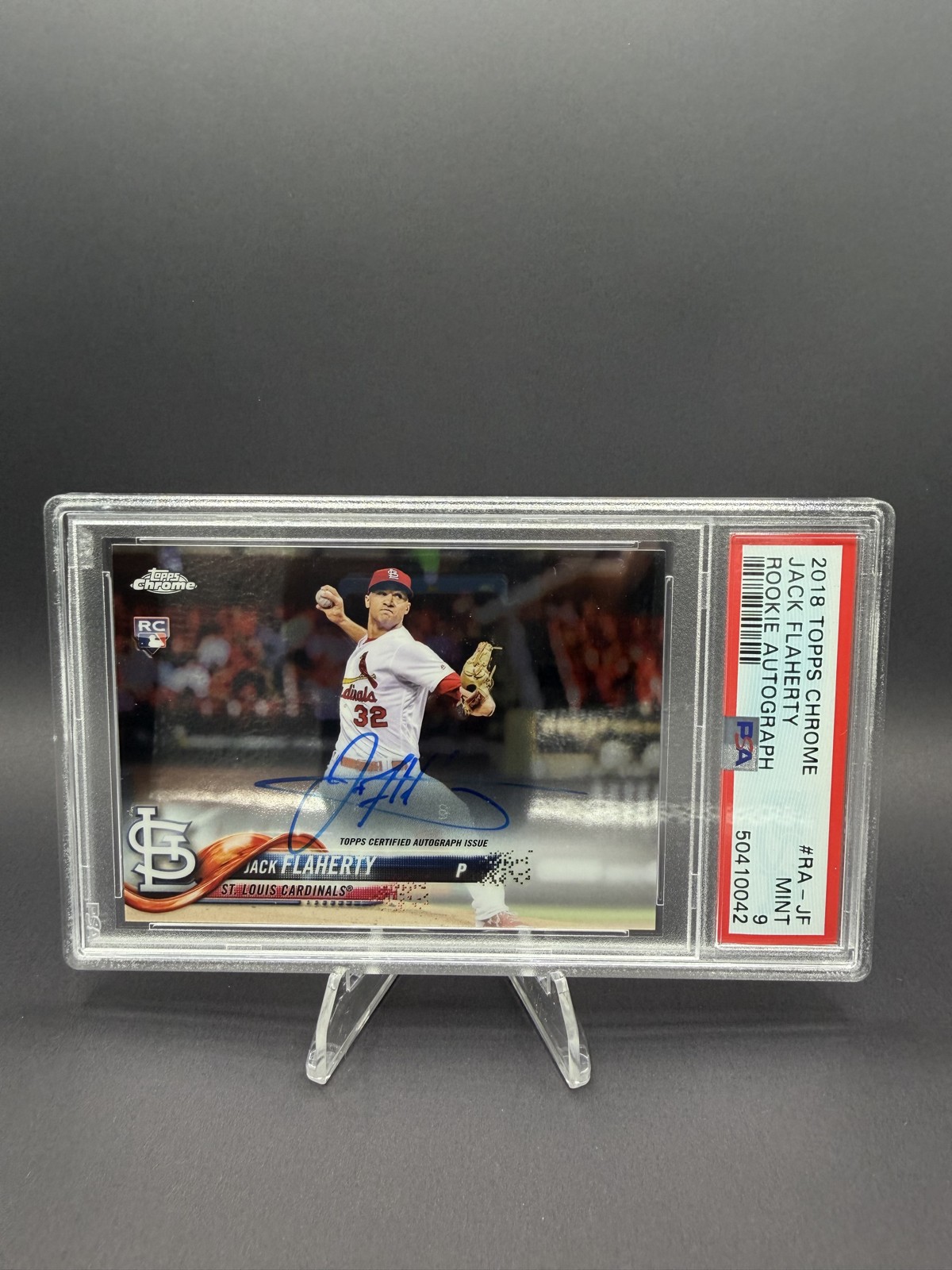 2018 Topps Chrome – Rookie Autographs Jack Flaherty #RA-JF (AU, RC)
