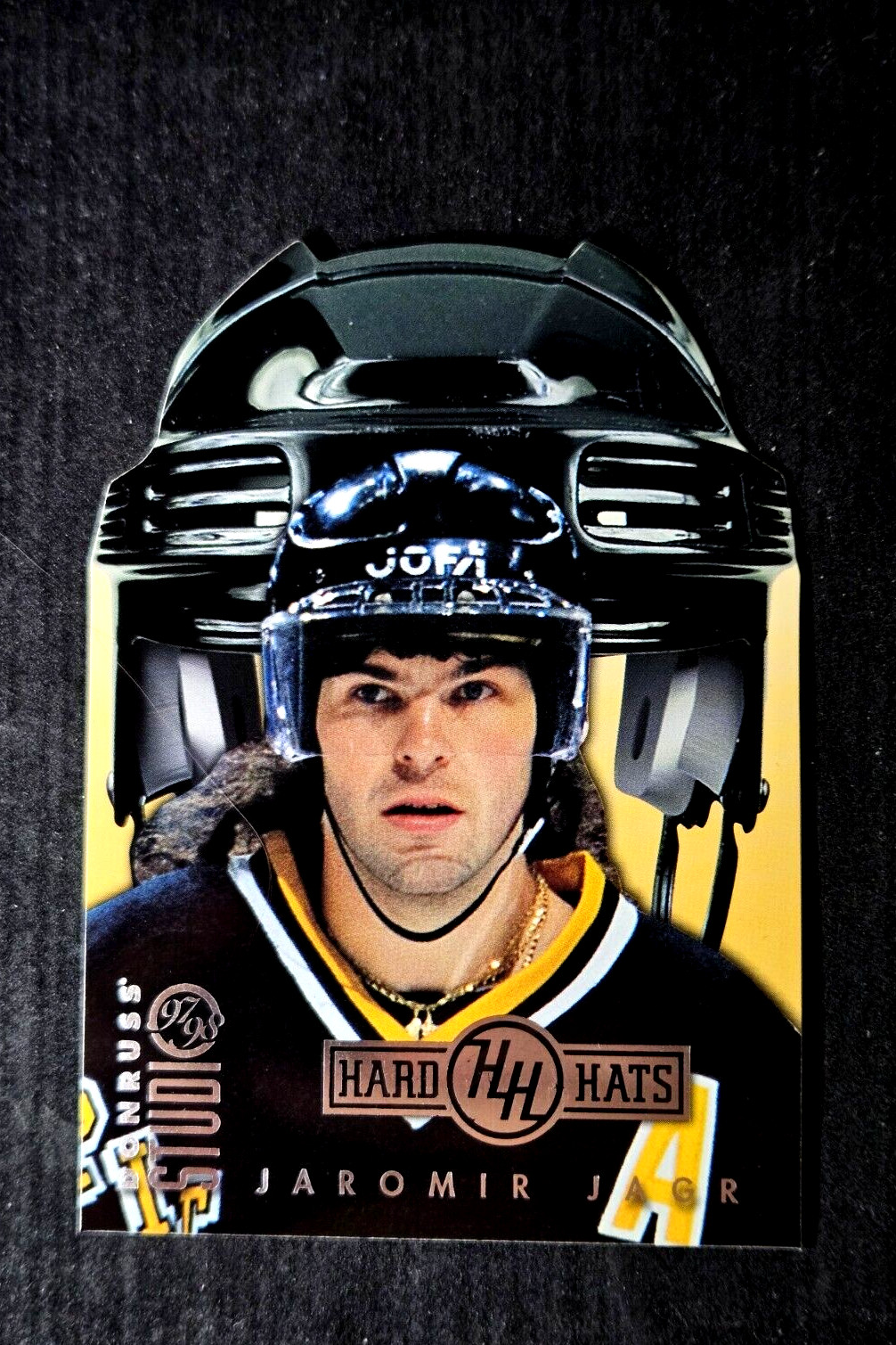 1997-98 Donruss Studio Hard Hats /3000 Jaromir Jagr Penguins Die-Cut #19 MINT SP