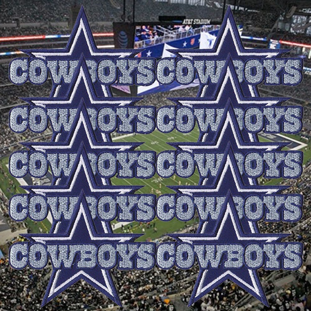 10 pcs Dallas Cowboys Nation Football Logo Size 3.2 in x2.5 in Sew Iron On Patch