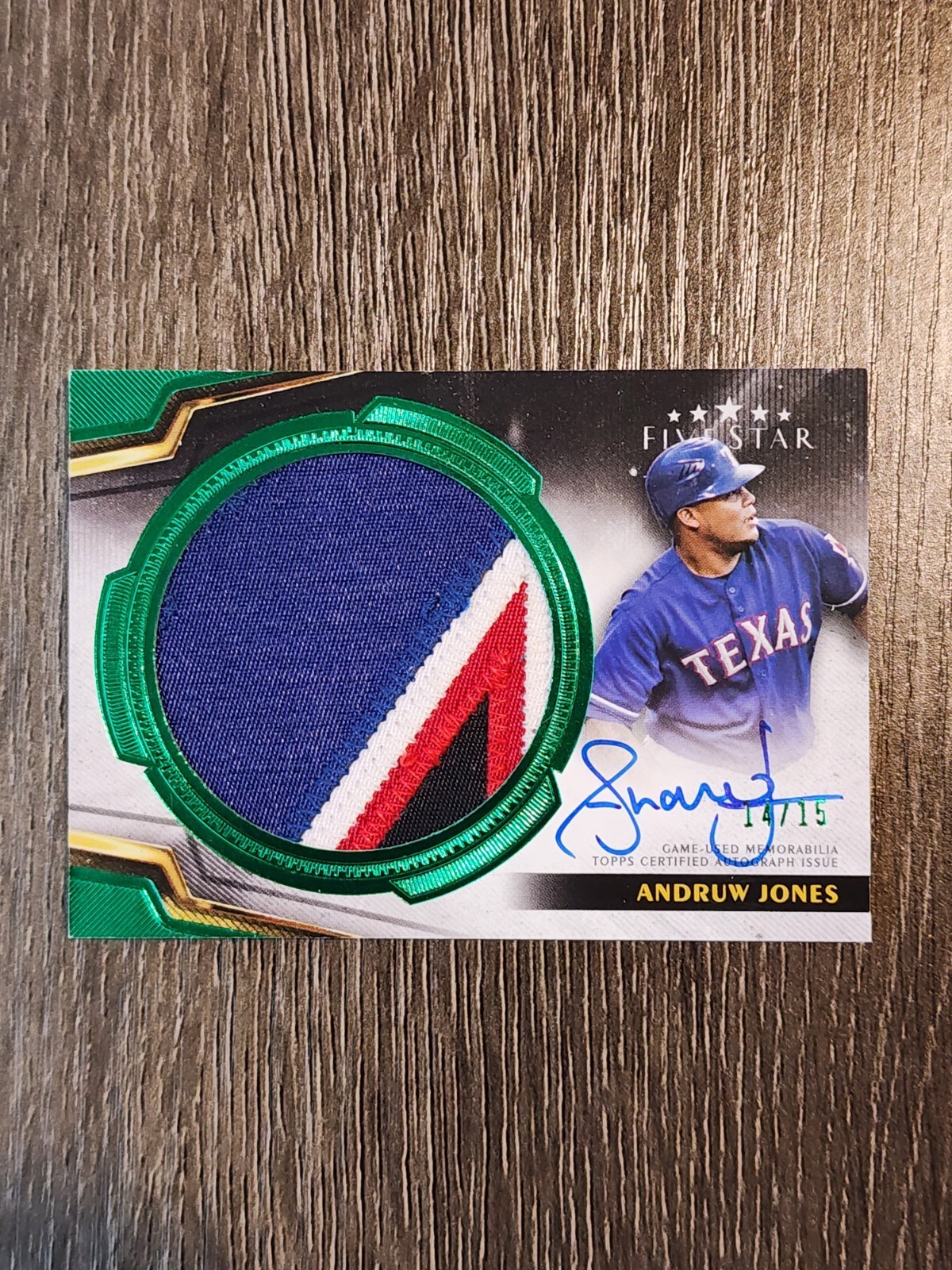 2024 Topps Five Star – Jumbo Prime Relic Autographs Andruw Jones Green /15