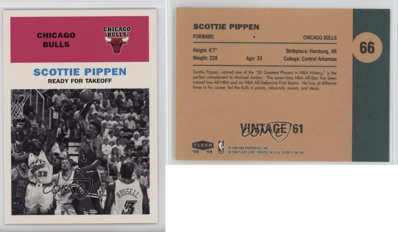 1998-99 Fleer Tradition Vintage ’61 Scottie Pippen #66 HOF 1sr5