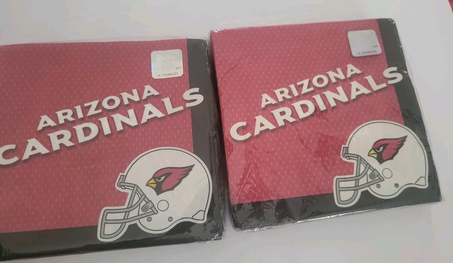 Arizona Cardinals Napkins 2 Packs of 36 Each 2 Ply 12 7/8″ X 12 7/8″ Brand New