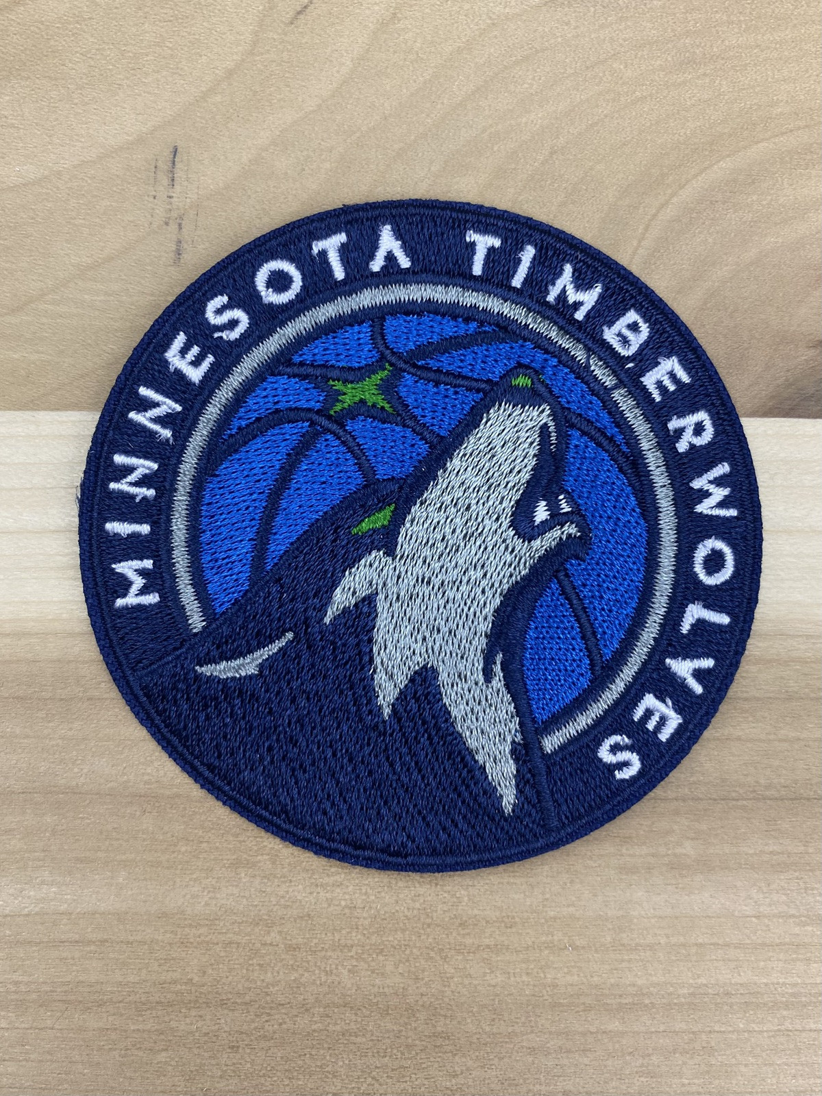 MINNESOTA TIMBERWOLVES VINTAGE STYLE EMBROIDERED IRON ON PATCH. 2.5”x 2.5”