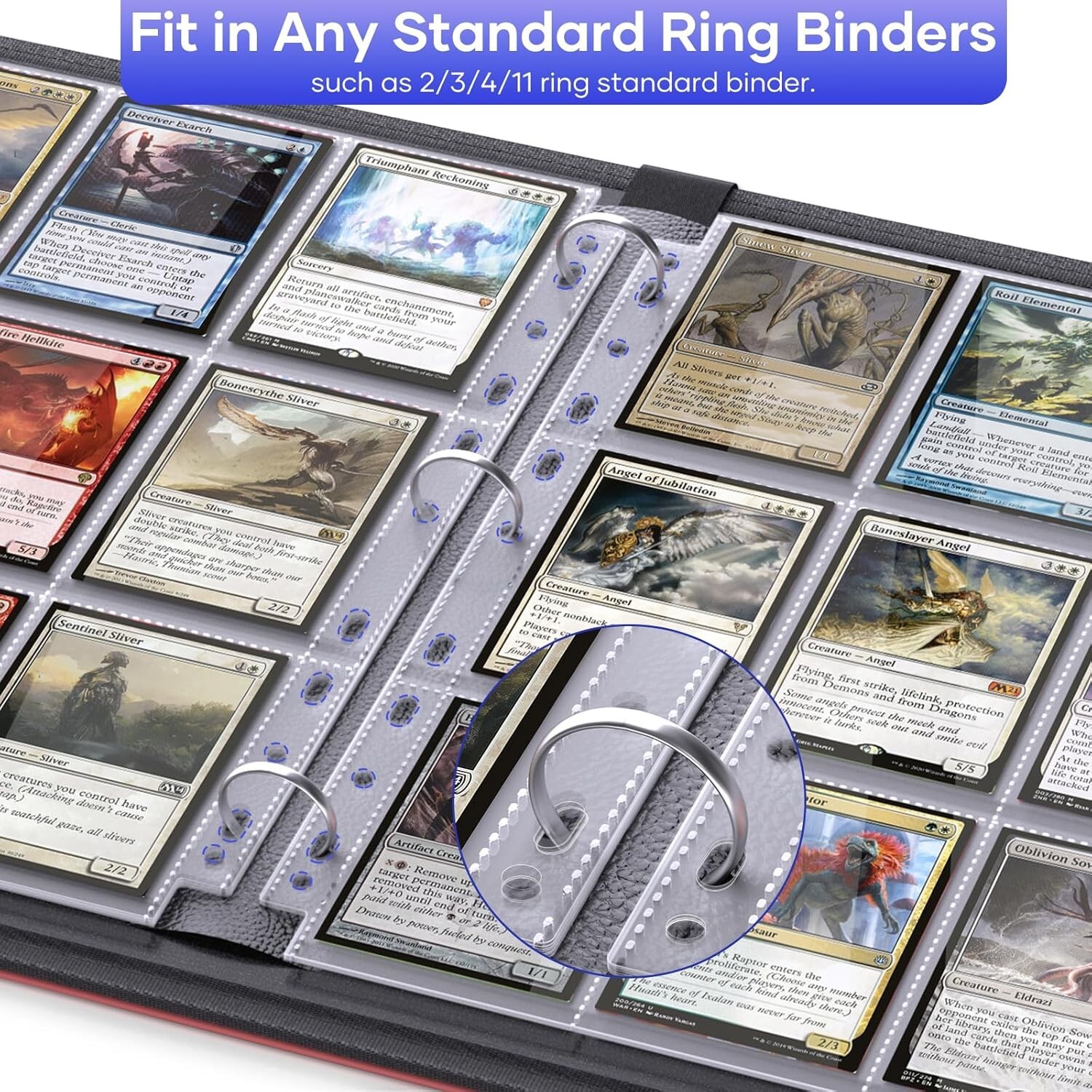 120PCS Toploader Sleeves Pages, 9 Pockets TopLoader Binder Pages Holds 3.5″x2.5″
