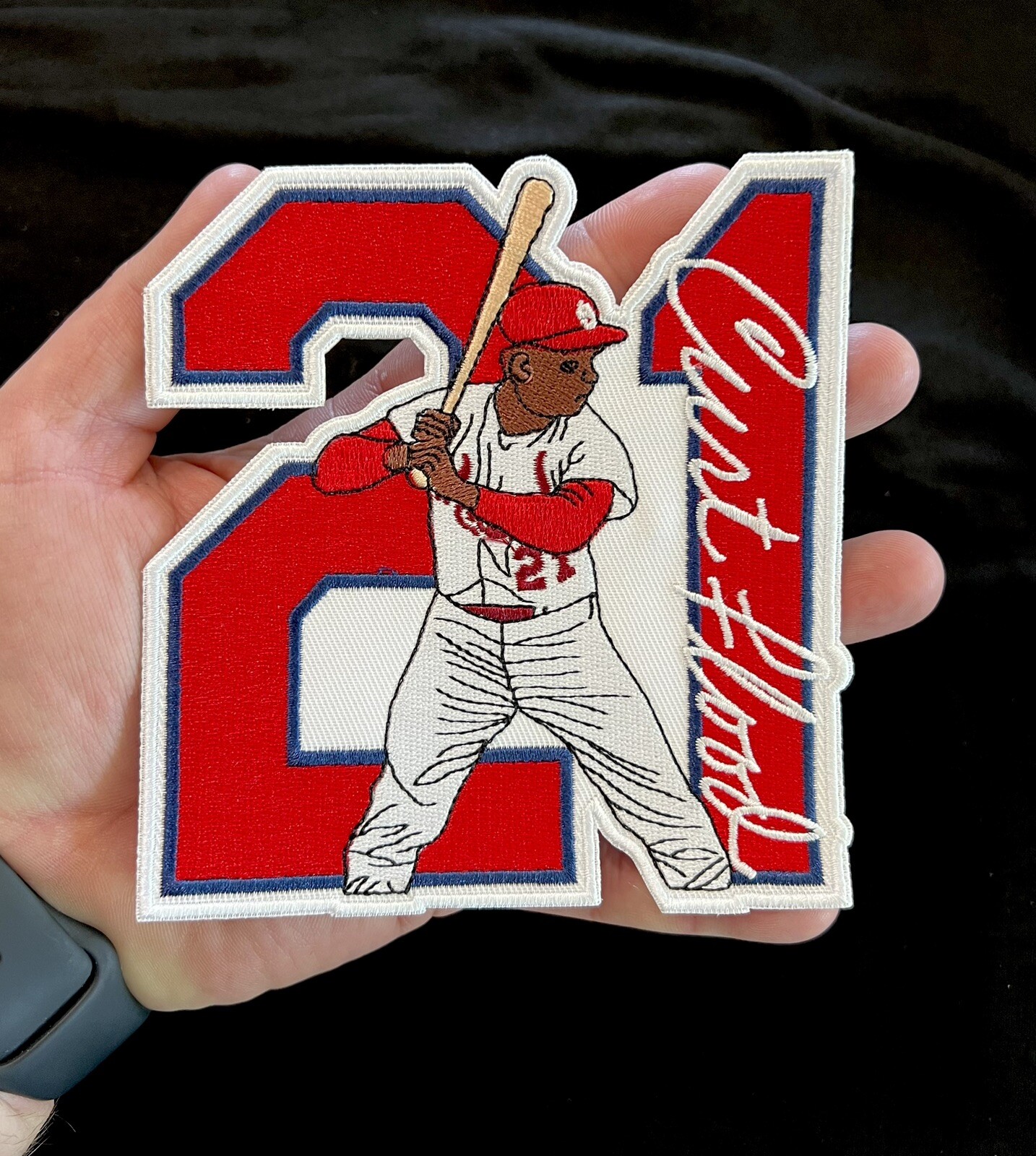 RARE Curt Flood #21 HOF St. Louis Cardinals 5in Iron Sew On Embroidered Patch