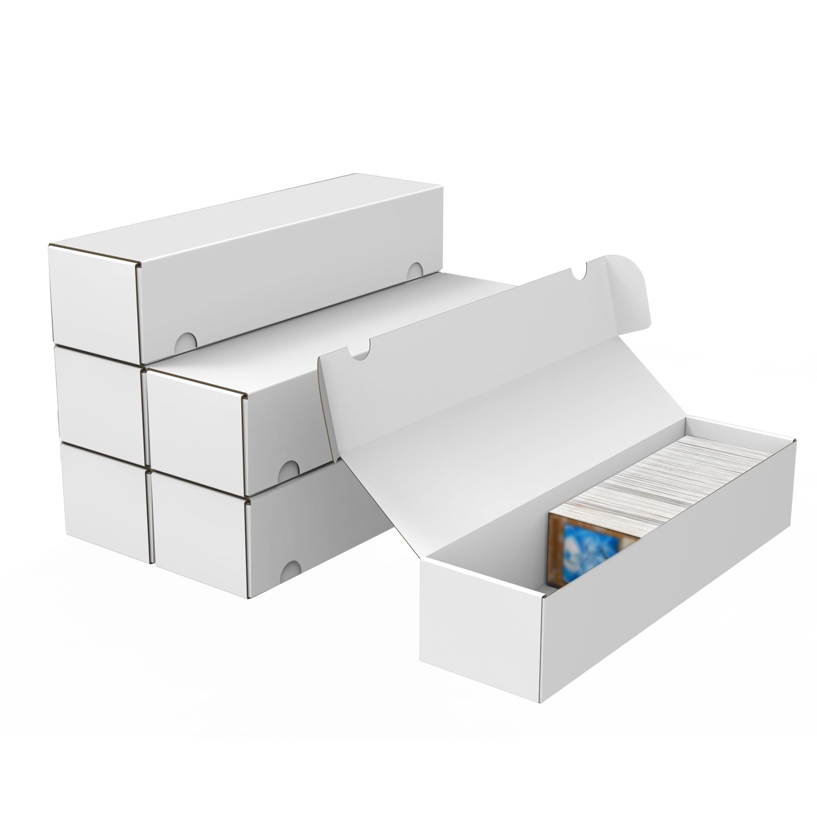 White Corrugated Cardboard Collectible Trading Card Storage Box 1100 Count 6PK