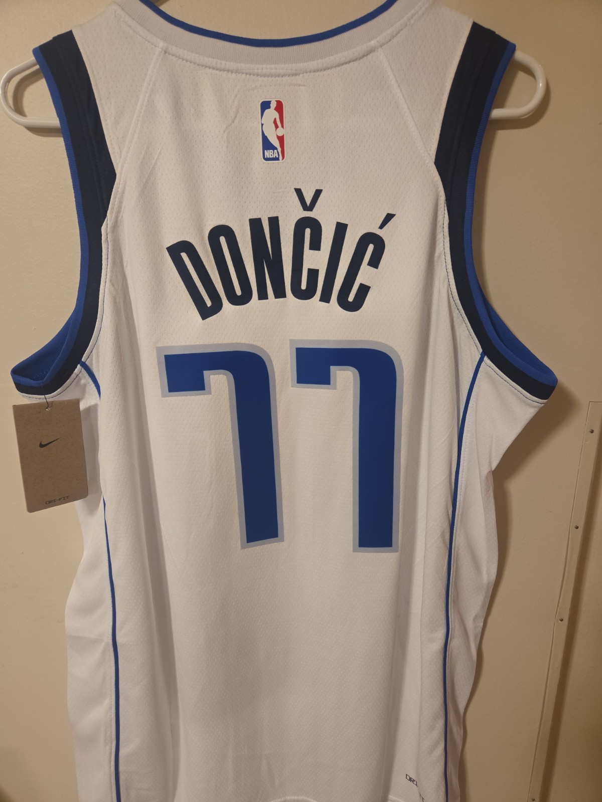 Luka Doncic #77 Dallas Mavericks White Nike Swingman Pressed “Chime” NWT 48 Lg