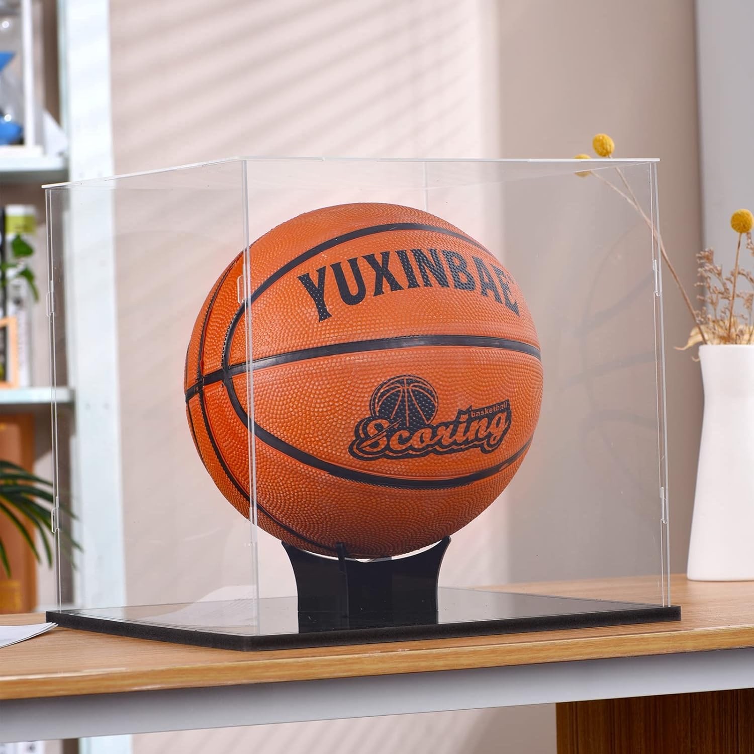 Clear Acrylic Display Case UV Protected Acrylic Basketball Holder, Display Case