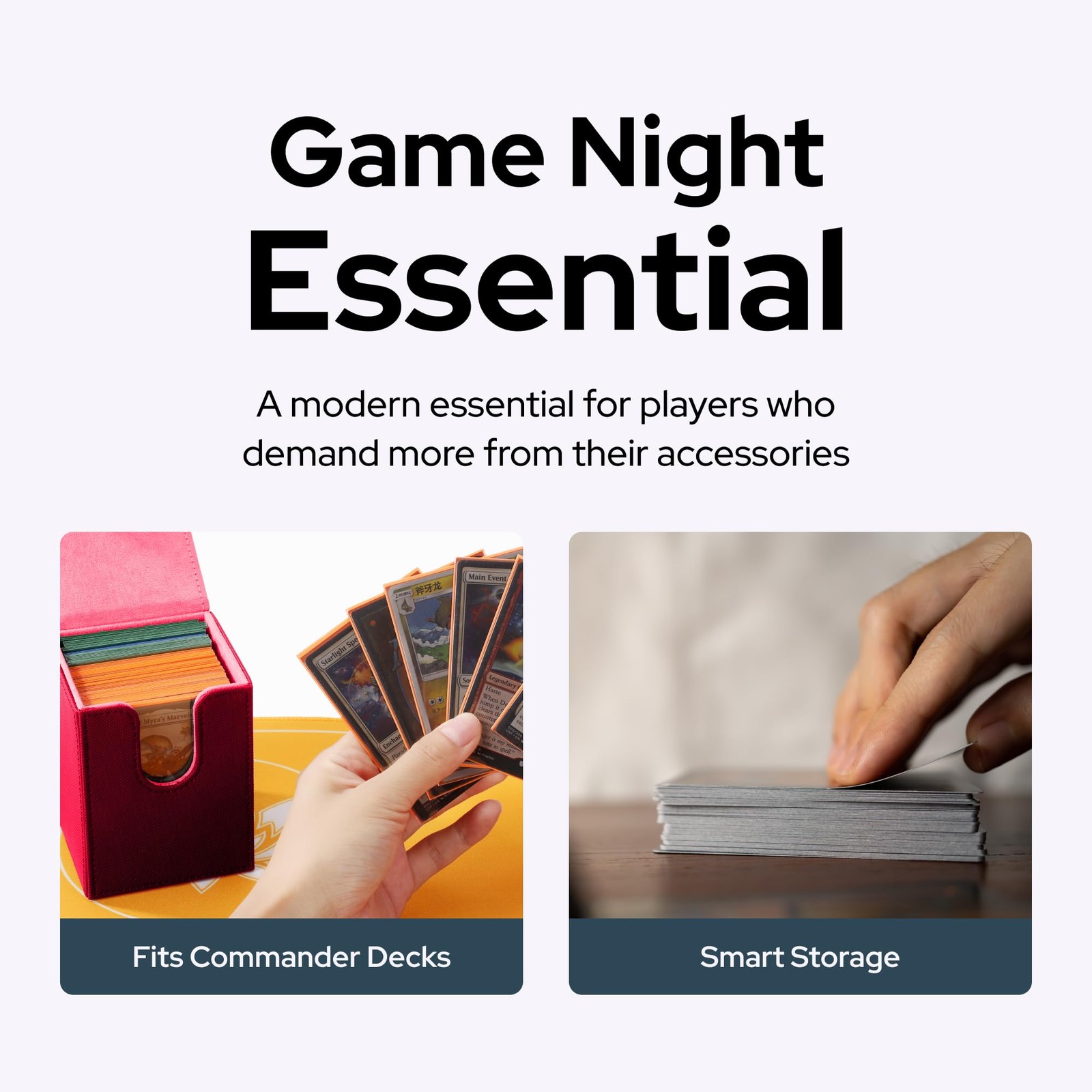 Commander Deck Box with 2 Dividers – Fits 100+ Single Sleeved Cards, Strong