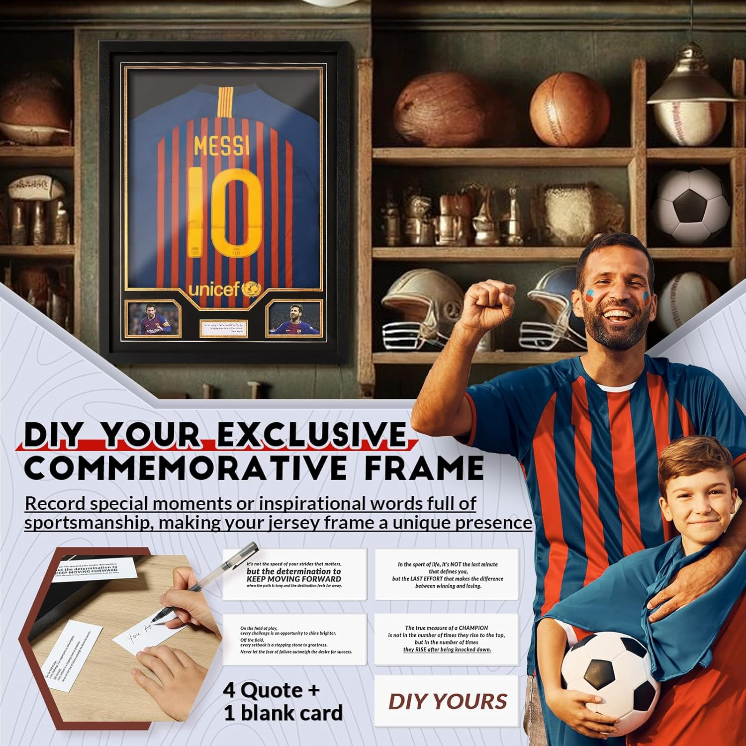 Jersey Frame Display Case, Large Clear Acrylic Shadow Box with UV Protection for
