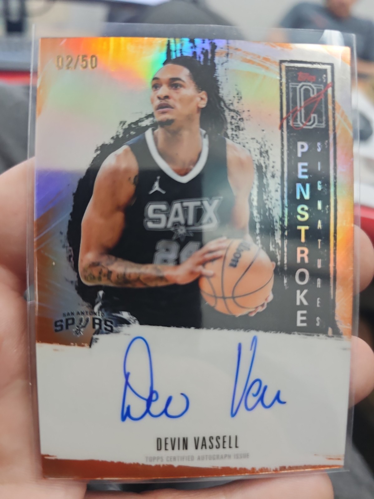 2026 Topps Signature Class Devin Vassell Penstroke Auto PS-DV Spurs /50