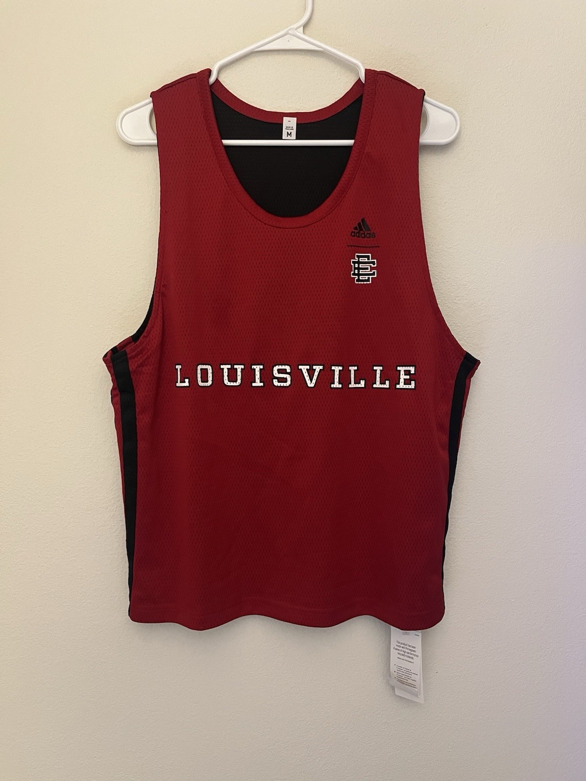 Louisville Cardinals Adidas Eric Emanuel Reversible Basketball Jersey (L) NEW