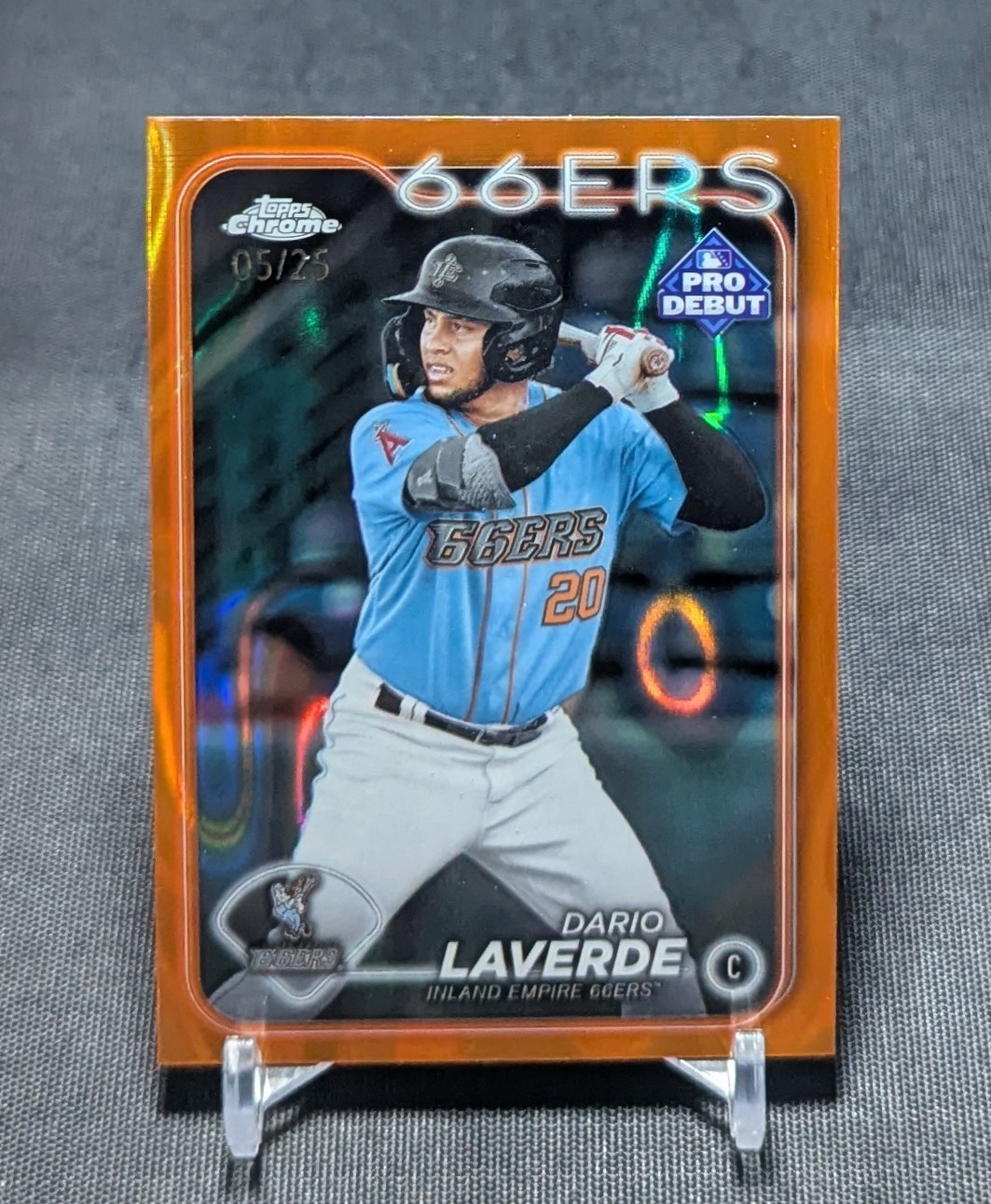 Dario Laverde Orange Refractor /25 2024 Topps Pro Debut Chrome Card #38 Angels