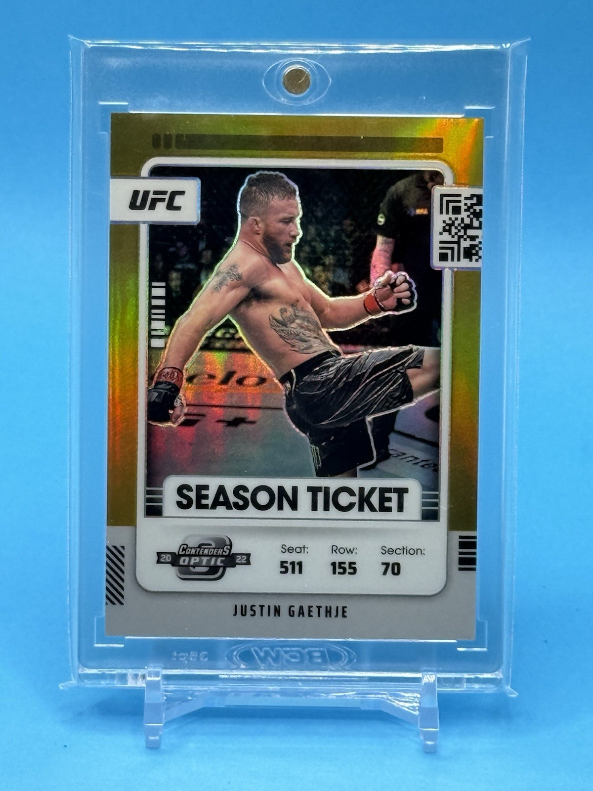 2022 Chronicles UFC Contenders Optic JUSTIN GAETHJE Season Ticket GOLD #2/10