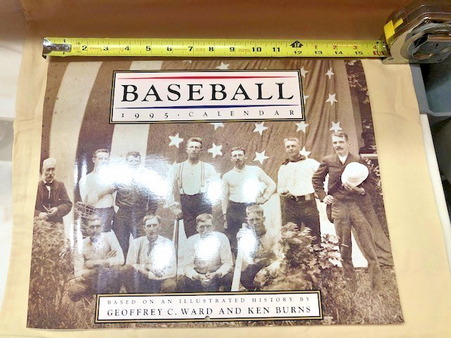 Baseball 1995 Calendar/Illustrated History by Geoffrey Ward & Ken Burns, Mint