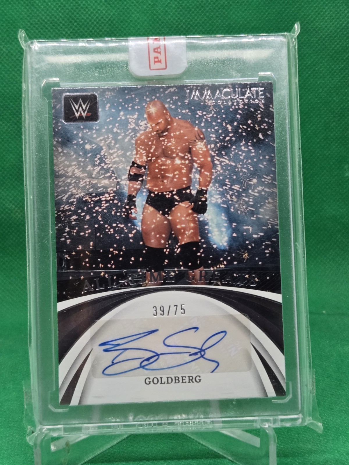 2022 Panini Immaculate WWE Goldberg All-Time Greats Signatures Auto #’d/75