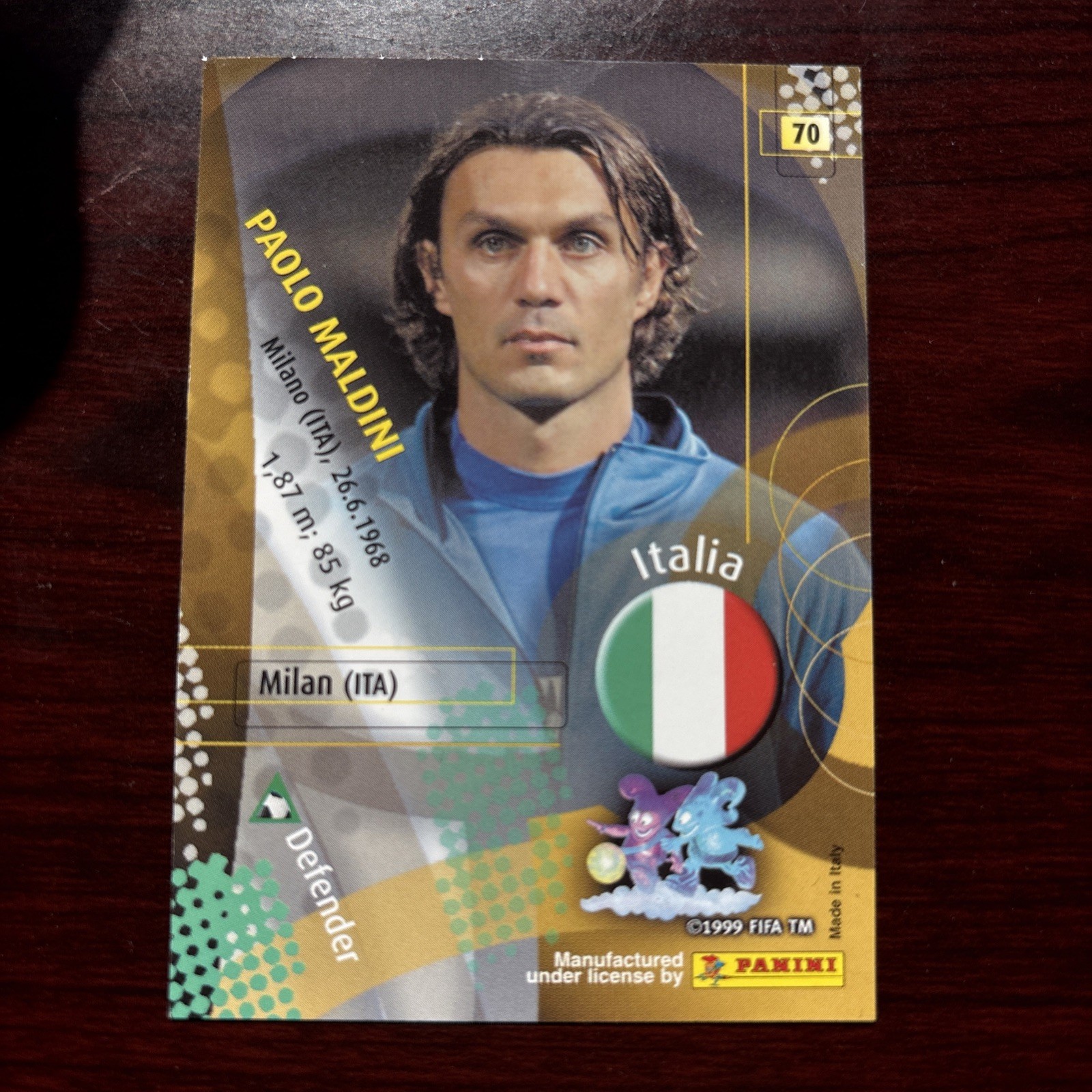 2002 Panini World Cup #70 Paolo Maldini