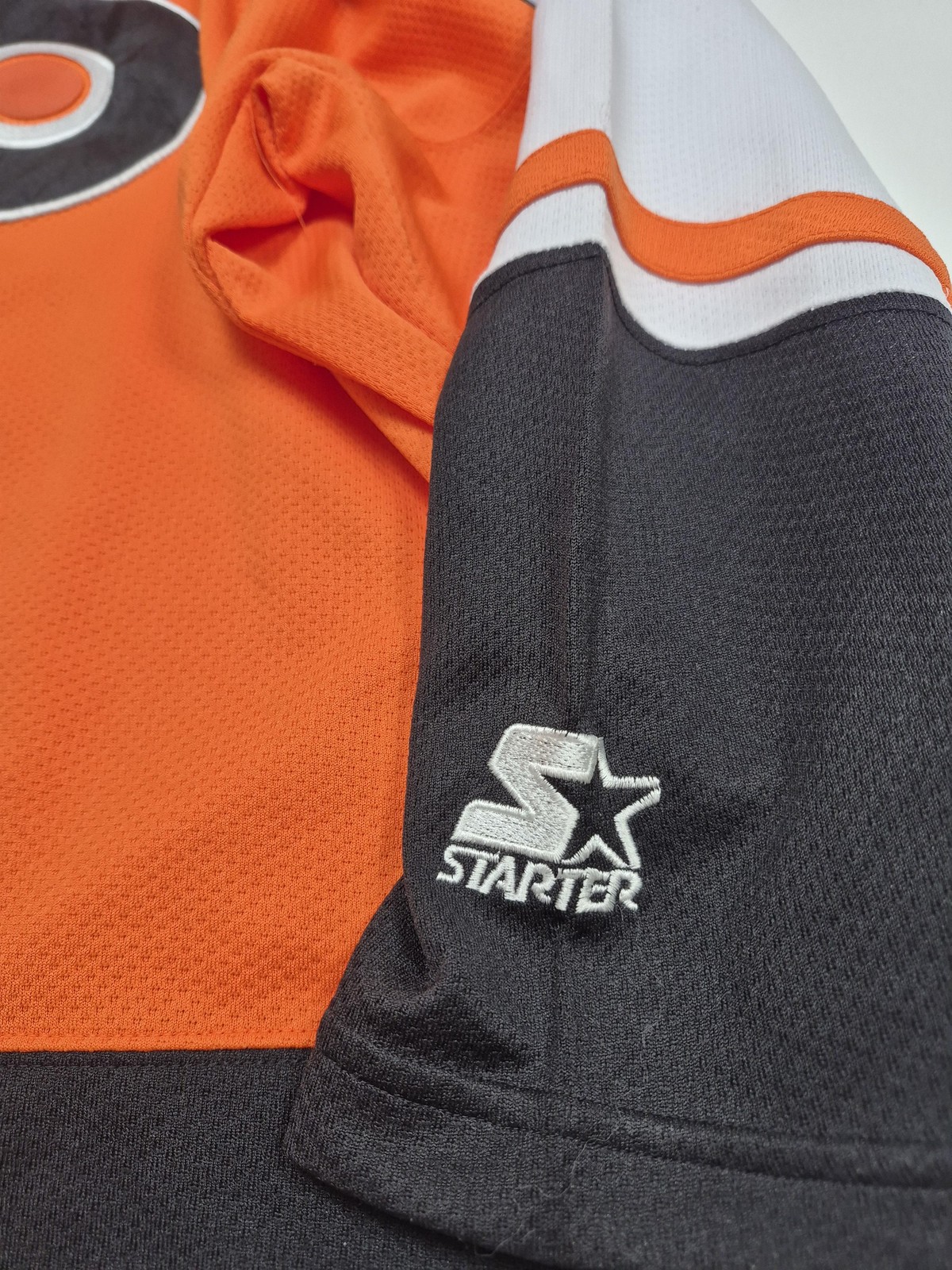Vintage Philadelphia Flyers Jersey Mens L/XL Orange NHL Hockey Starter Mesh 90s