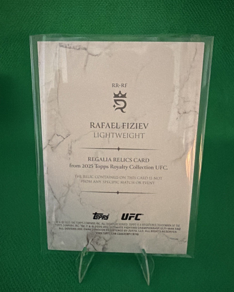 Topps Royalty Collection UFC Regalia Relics Rafael Fiziev #RR-RF /99 MMA