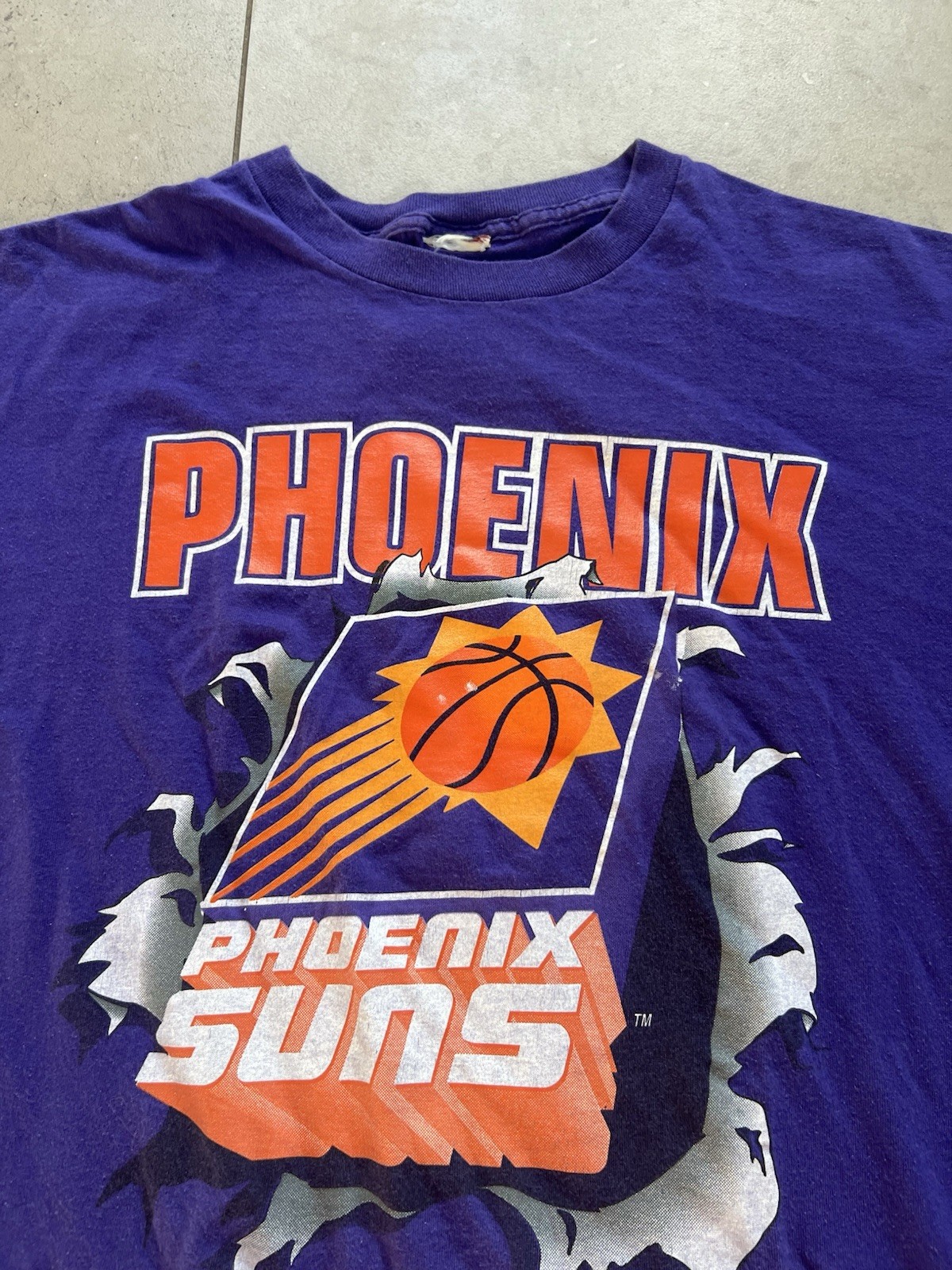 Vintage 1990s Nutmeg Phoenix Suns NBA Double Sided Single Stitch Tee Shirt XL