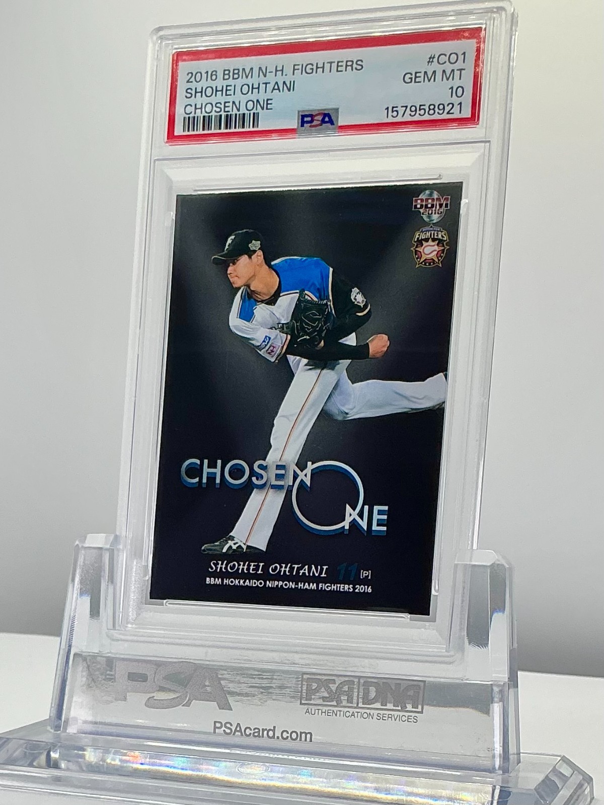 SHOHEI OHTANI 2016BBM N-H.FIGHTERS CHOSEN ONE PITCHING #CO1 PSA10!POP14!(RC)