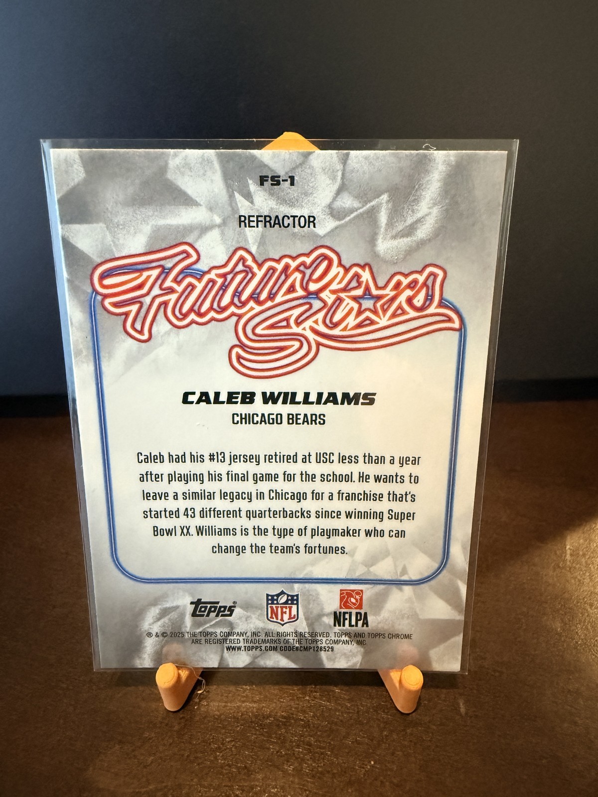 Caleb Williams #FS-1 2025 Topps Chrome Future Stars Refractor 11485
