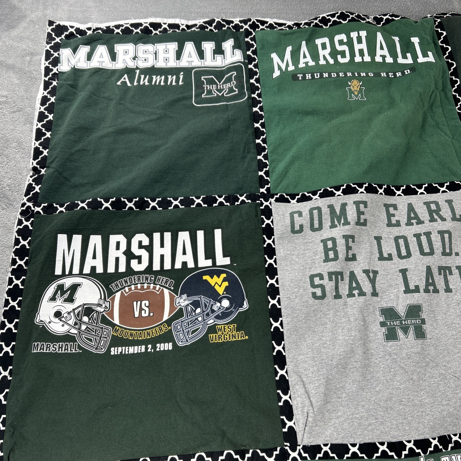 Marshall University Football West Virginia T Shirt Blanket Quilted Unfinished