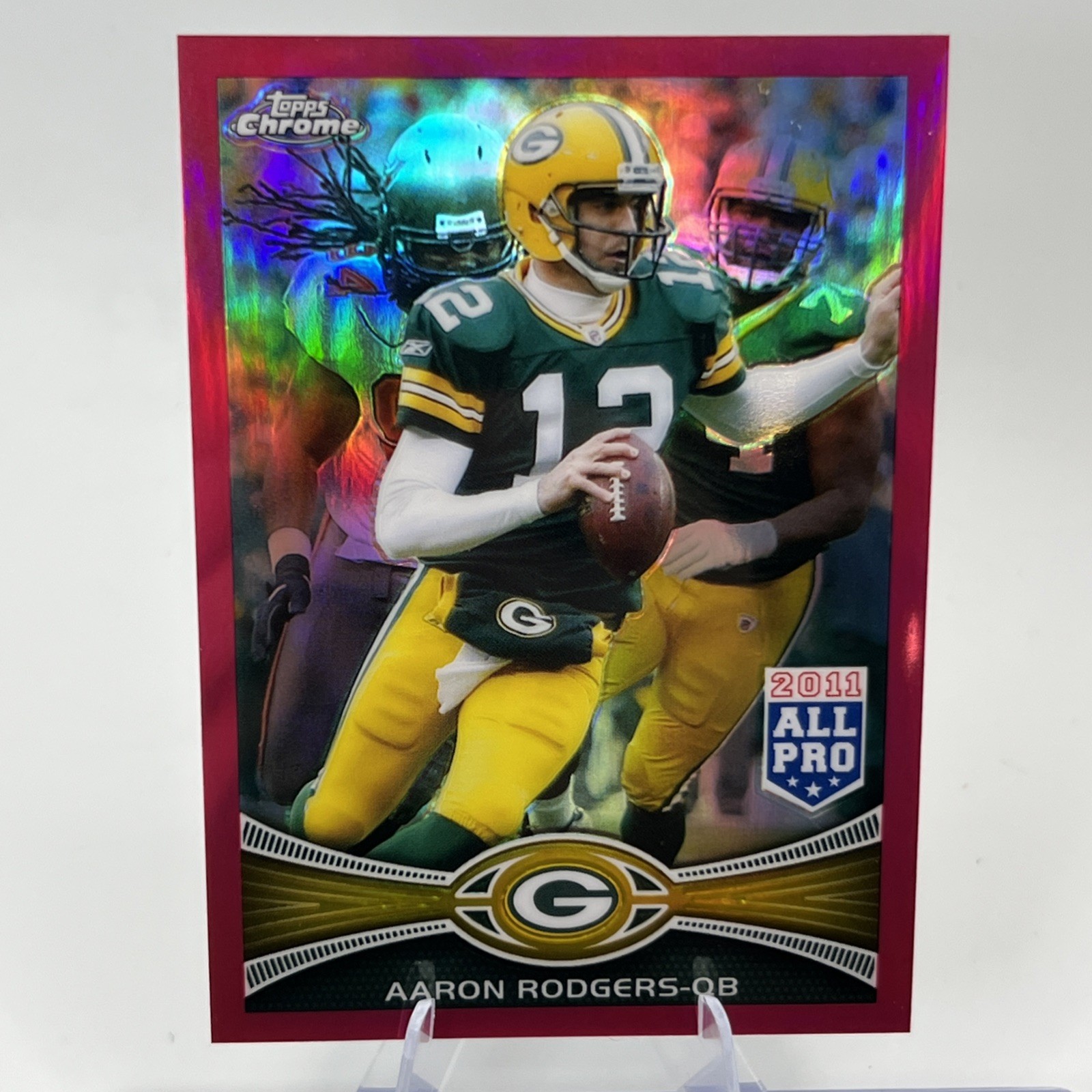 Aaron Rodgers 2012 Topps Chrome BCA Pink Refractor #50 Packers #d /399 D4