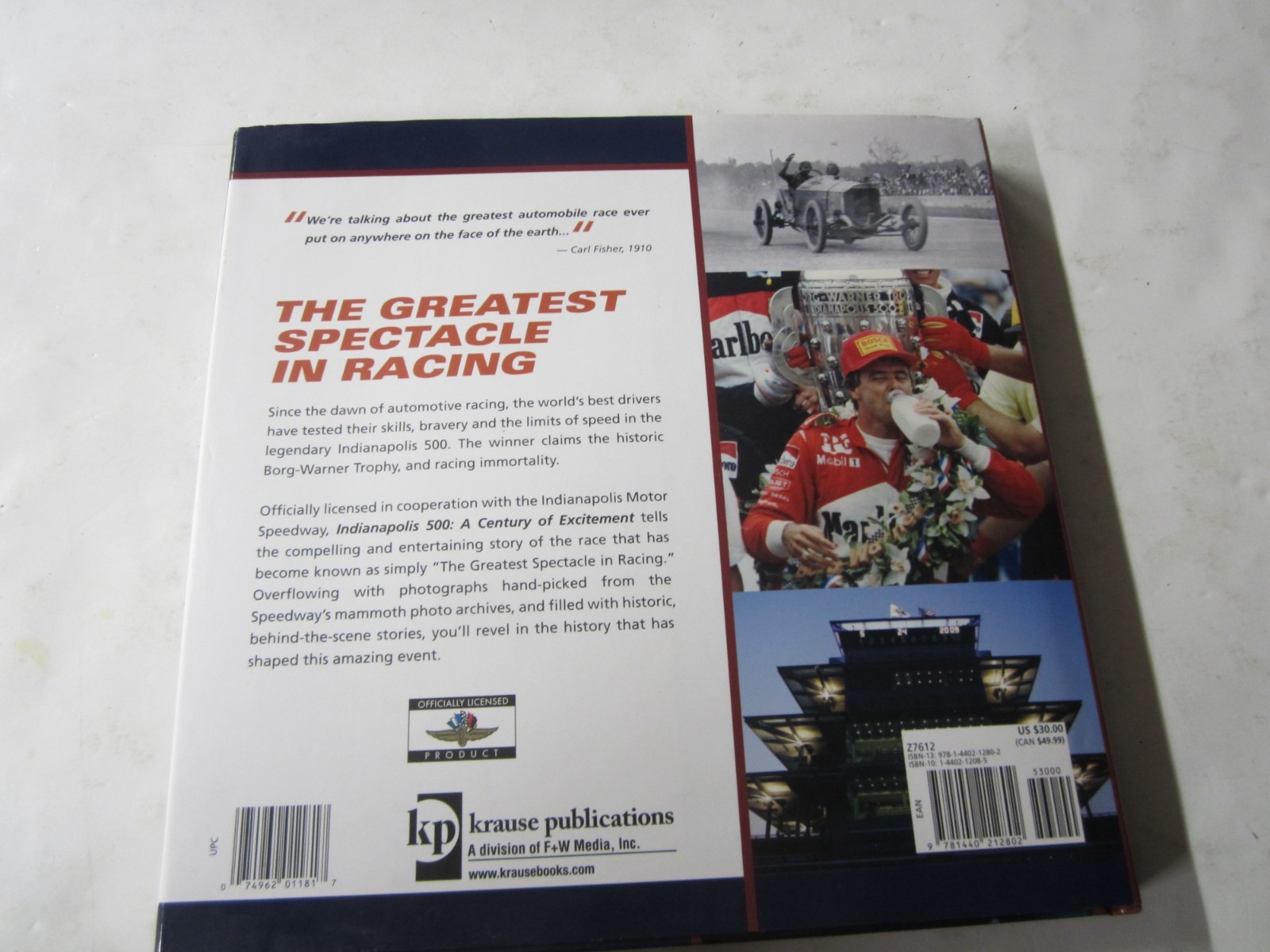Indianapolis 500 2010 “A Century of Excitement” By Ralph Kramer Hardcover Book