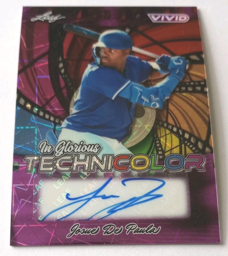 Josue De Paula 2025 Leaf Vivid Technicolor Purple Auto 5/7 Los Angeles Dodgers ⭐