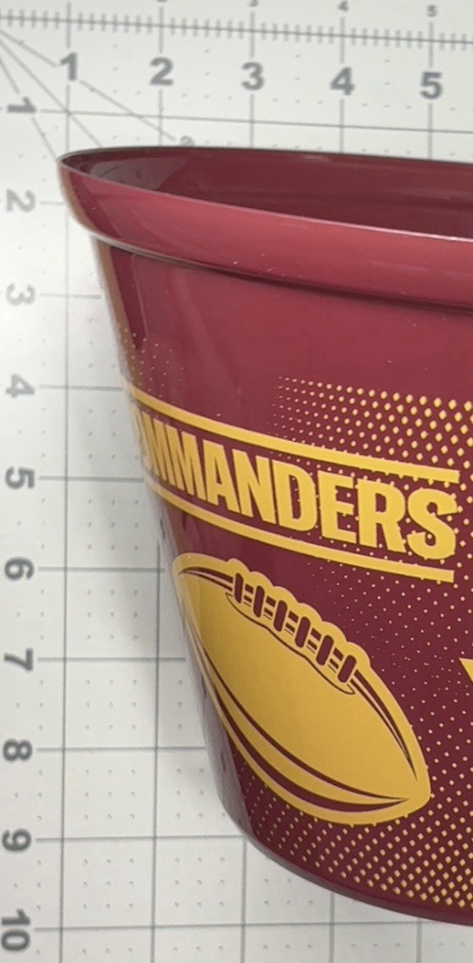 Washington DC Commanders NFL Redskins Football Popcorn Bucket Plastic Bowl NEW