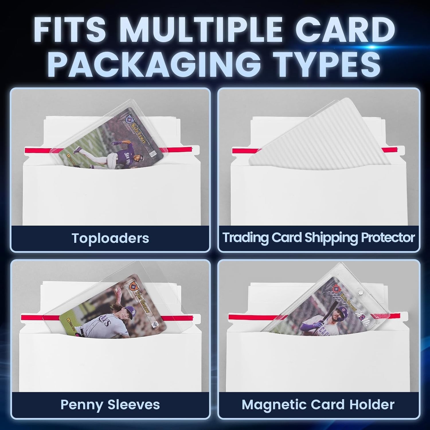 Efficient 50 Pack Trading Card Shipping Mailers – 7″ x 4.35″ for Collectors