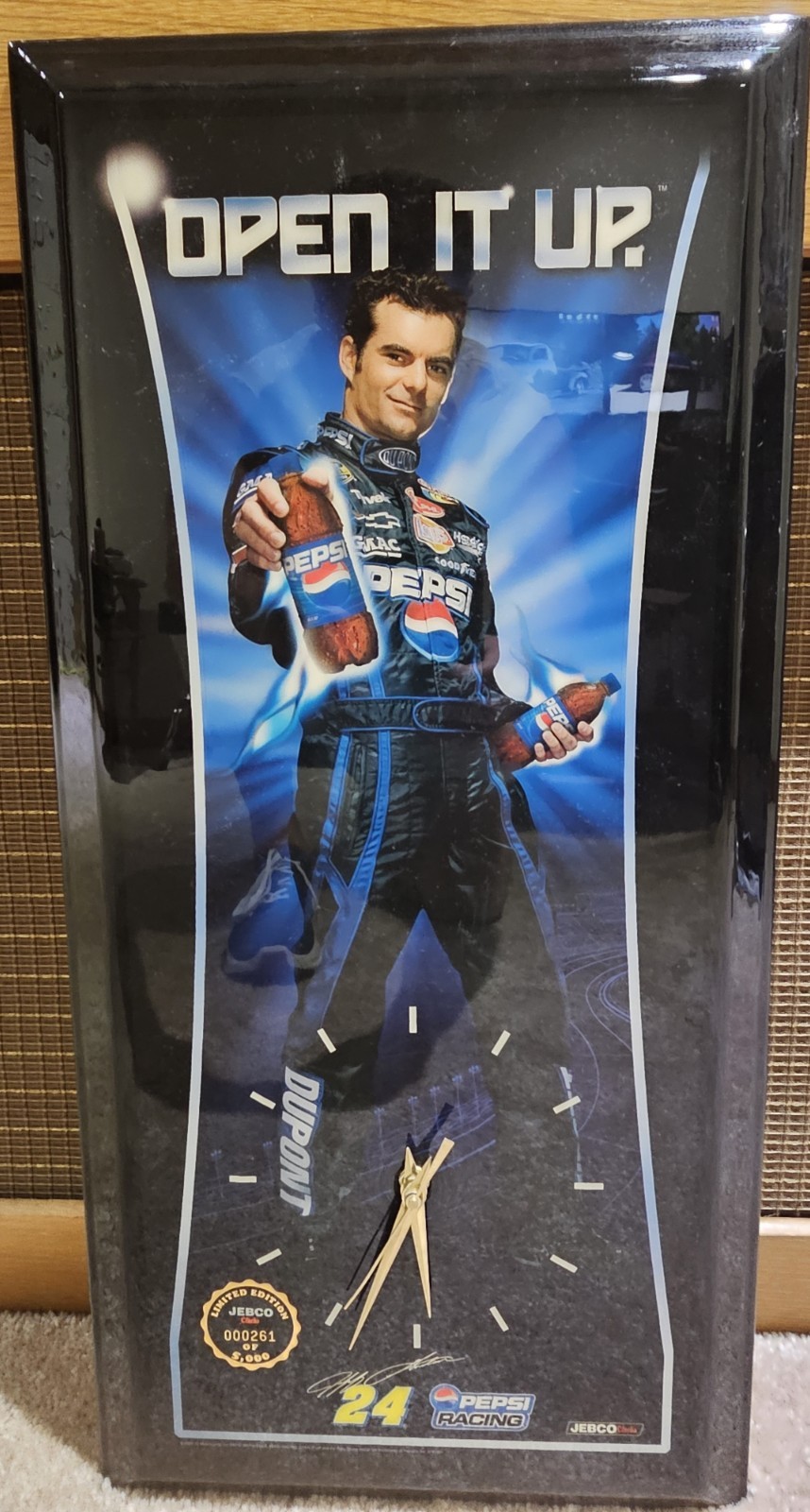 2004 Jeff Gordon Limited Edition Pepsi Open It Up JEBCO Clock