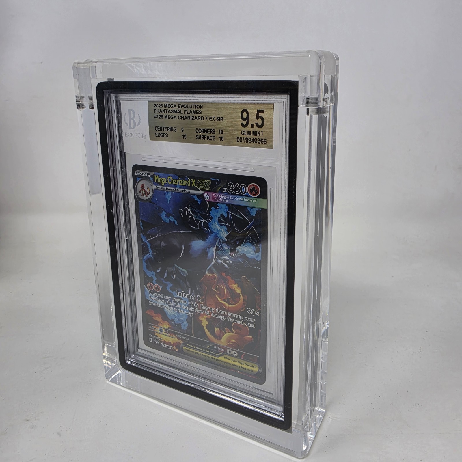 BGS Graded Card Acrylic Magnetic Display Case For Graded Guard Bumpers Installed