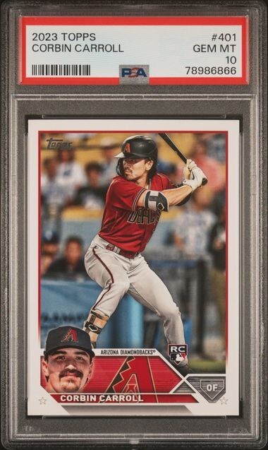 2023 Topps Series 2 Corbin Carroll RC #401 PSA 10 DIAMONDBACKS (201)