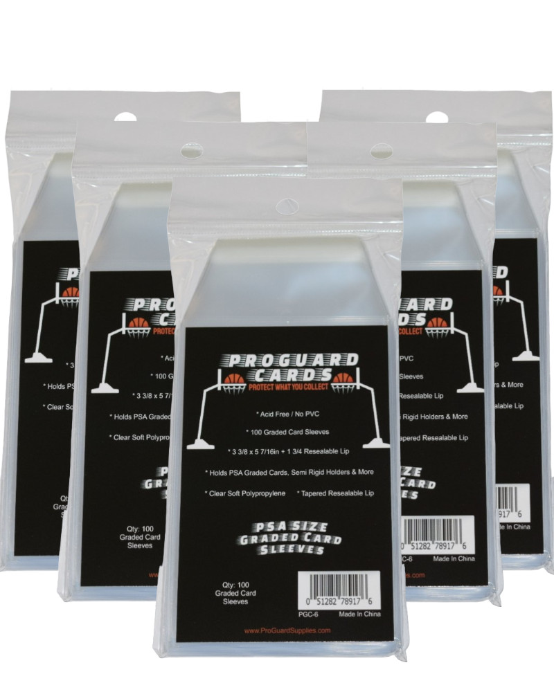 5pks PSA Graded Card Sleeves Perfect Snug Fit for PSA Slabs & More 500 Sleeves