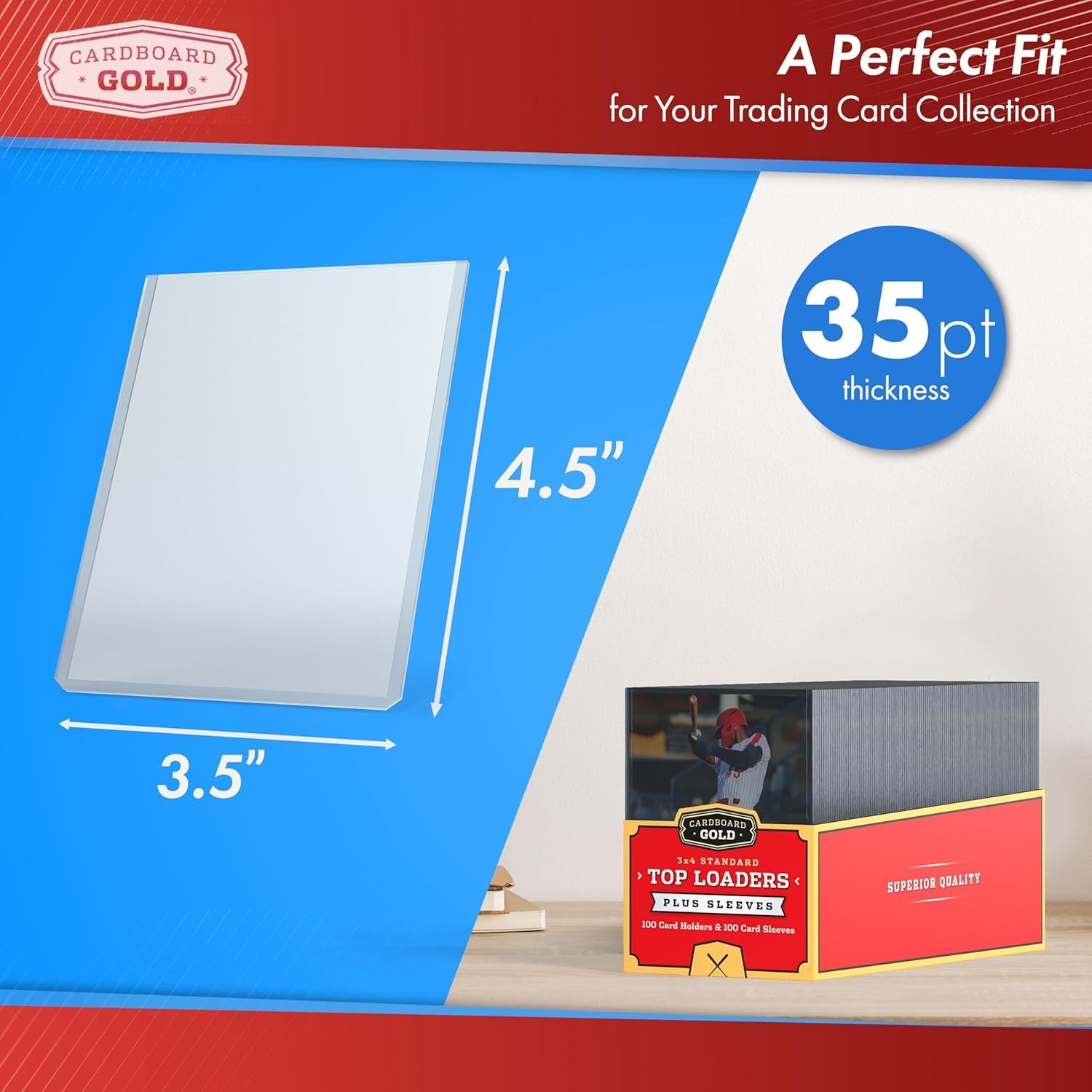 Ultimate 35pt Trading Card Protectors – 100 Top Loaders with Soft Sleeves