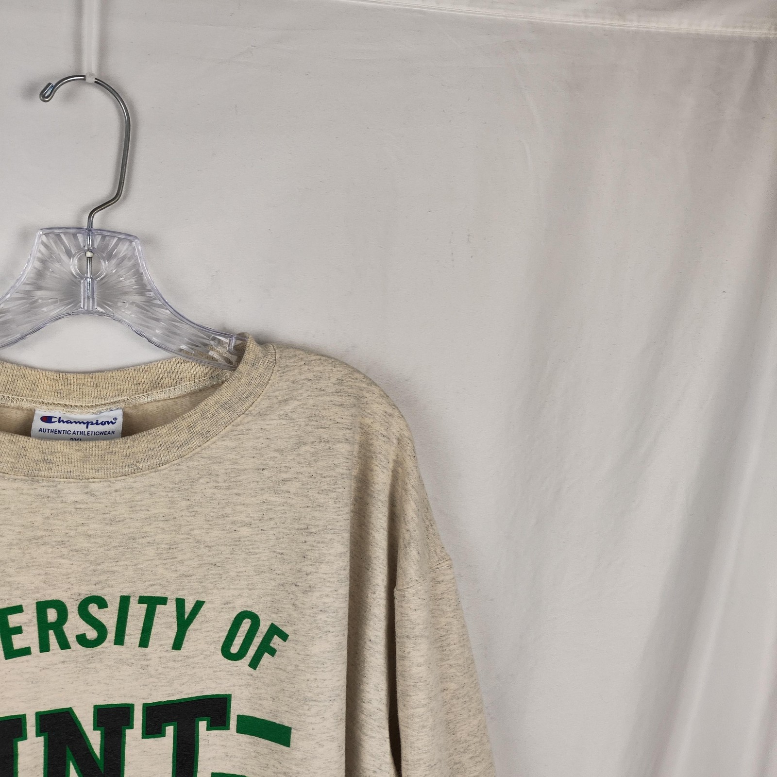 North Texas Mean Green Sweatshirt Mens 2XL Beige NCAA Football Pullover Champion