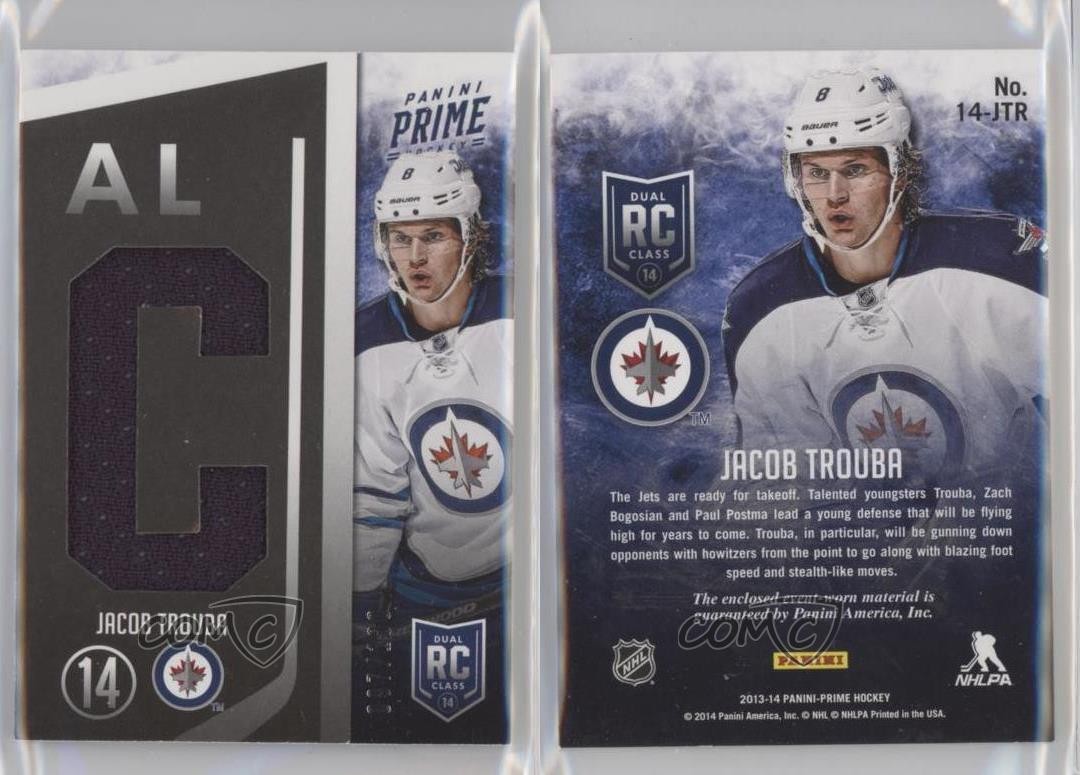 2013-14 Panini Prime Dual Rookie Class 2014 7/100 Jacob Trouba #14-JTR RC f7p